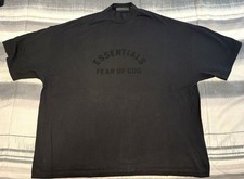 Fear of God Essentials Men's Black Logo Crew Neck Cotton T-Shirt XL