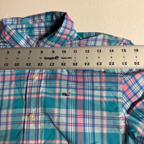 Camisa de ballena de rendimiento a cuadros con botones talla M (12-14) Vineyard Vines para niños - Imagen 4 de 8