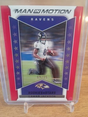 2025 Panini Rookies & Stars -09/15  Man in Motion Lamar Jackson  Red & Blue
