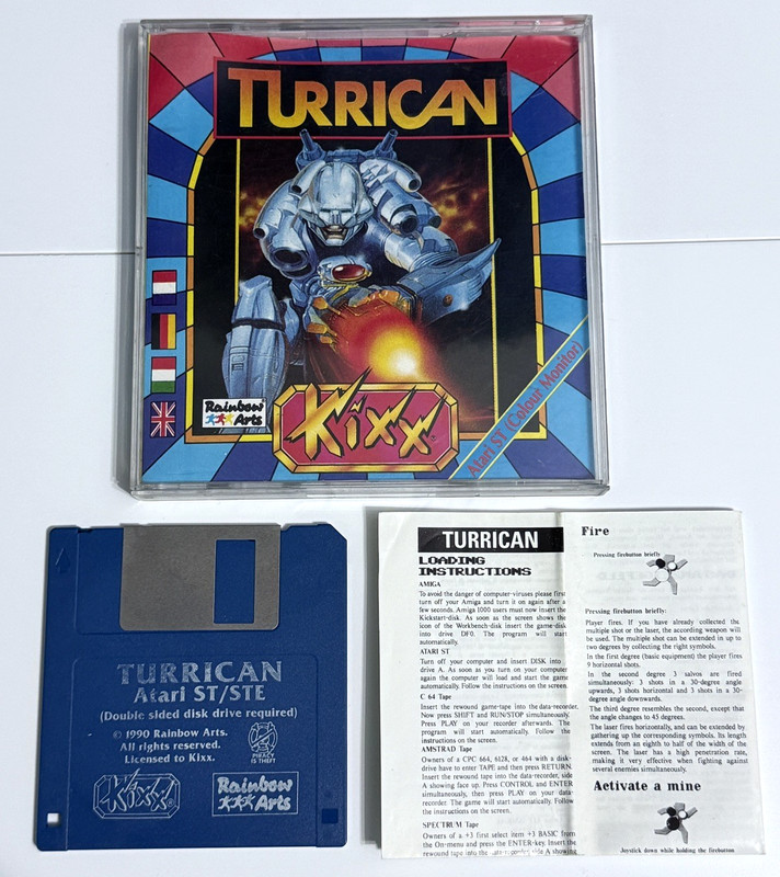 TURRICAN *ATARI ST/STE* KIXX RELEASE *EXCELLENT CONDITION*