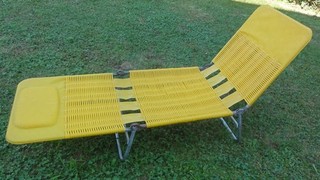 gelbe Campingliege Klappliege 60er /70er Vintage Mid Century Space Age