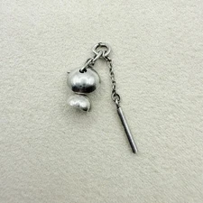 Vintage Sterling Silver Bell Chime Dangle Charm Pendant Jewelry Accessory