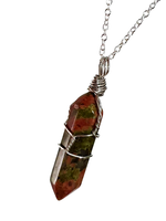 "Unakit Punkt Halskette AnhäNger Heilpunkt Chakra Stein 18\" Kette Schmuck"