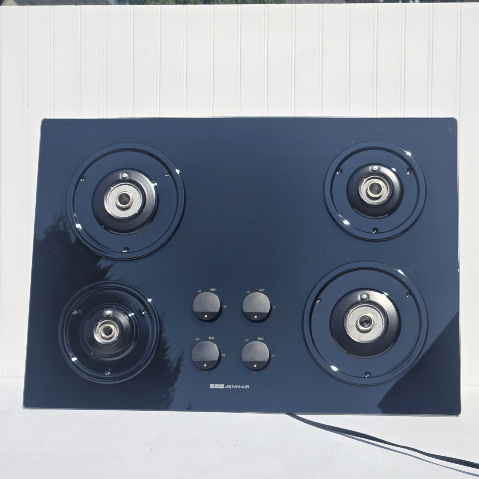 JENN-AIR Black Gas Cook Top CCG4573 Modern Glass 4-Burner  Clean S1