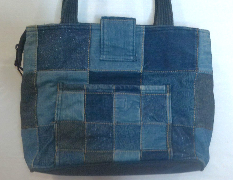 Donna Sharp Denim Patchwork Handbag Shoulder Purse - image 5