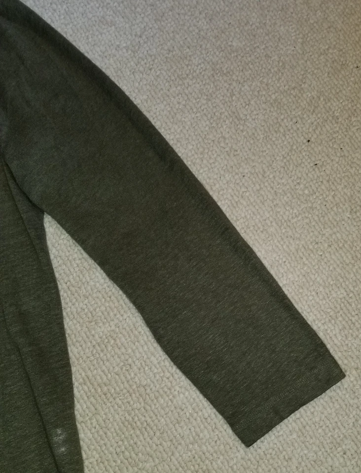 Suéter Mujer-J JILL-LOVE LINO-verde 100% lino tejido conjunto doble cárdigan/tanque-1X Foto 4 de 4