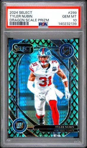 2024 PANINI SELECT DRAGON SCALE PRIZM #299 TYLER NUBIN ROOKIE RC 32/81 PSA 10