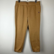 Carhartt Relaxed Fit Fleece Lined Sweatpants Brown Workwear Joggers Youth L12-14