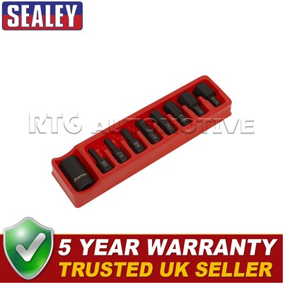 Sealey Premier Sechskant-Schlag-Bit & Halter-Set 1/2 Zoll Vierkantantrieb 9-teilig AK5609