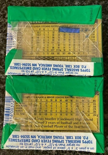 2 paquetes de violonchelo Ken Griffey Jr 1990 Topps en la espalda - Imagen 2 de 2