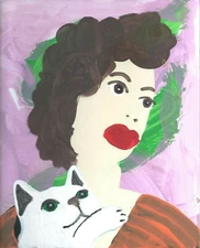 Rhonda with Fleming  by  William Mayer new york artist surreal  impressionist