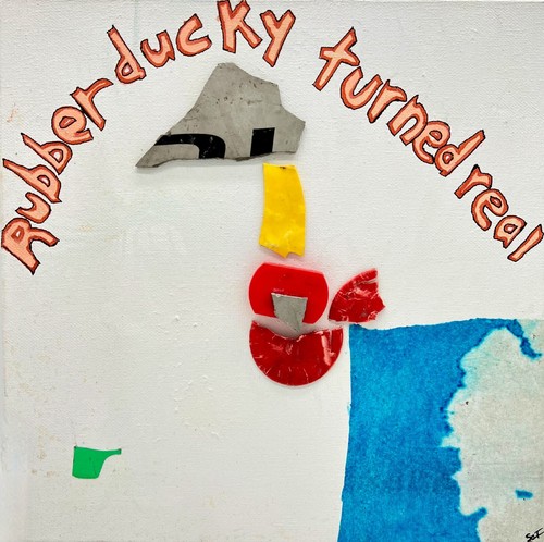 REAL REALITY Rubber Ducky Turned Found Object Collage Painting Steven Tannenbaum - Picture 11 of 11