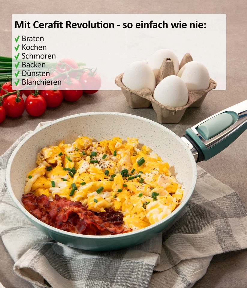 Cerafit Revolution Pfannen Topf Deluxe Set 12-tlg., Glasdeckel, Viles Einleger - Bild 4 von 4