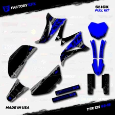 Gray & Blue Slick Racing Graphics Kit fits 08-24 YAMAHA TTR125 TTR 125 decal