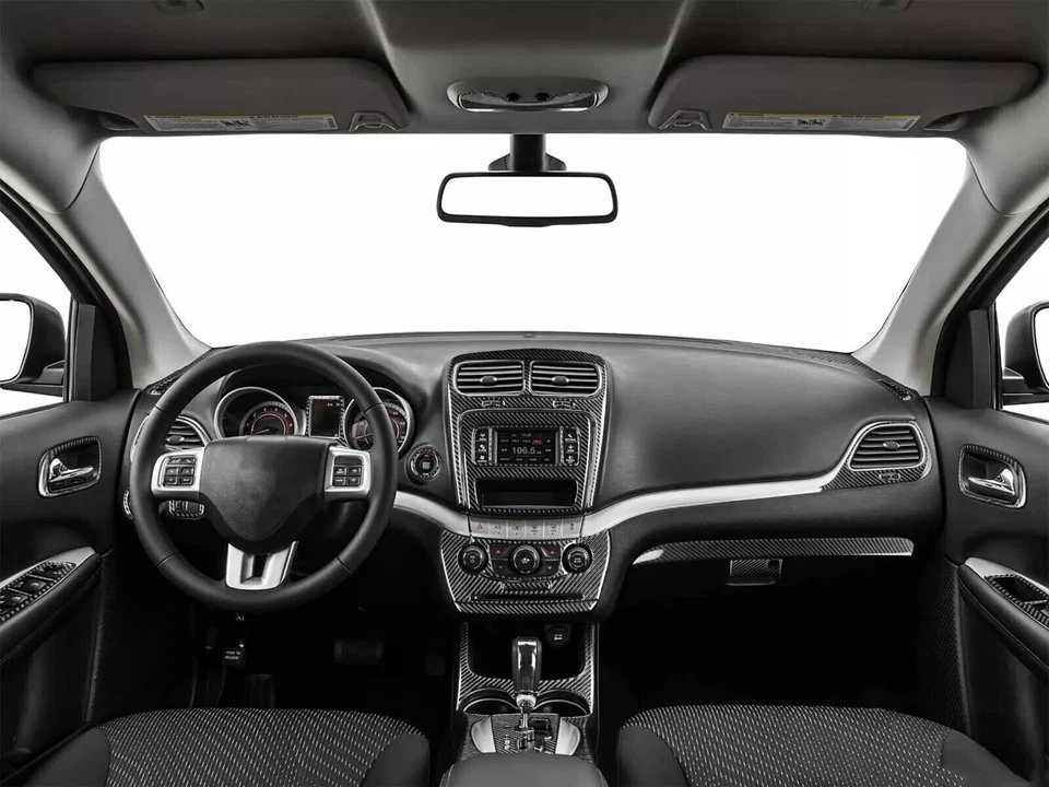 Kits de 40 piezas de cubierta interior completa de fibra de carbono real para Dodge Journey 2011-20 Foto 2 de 4