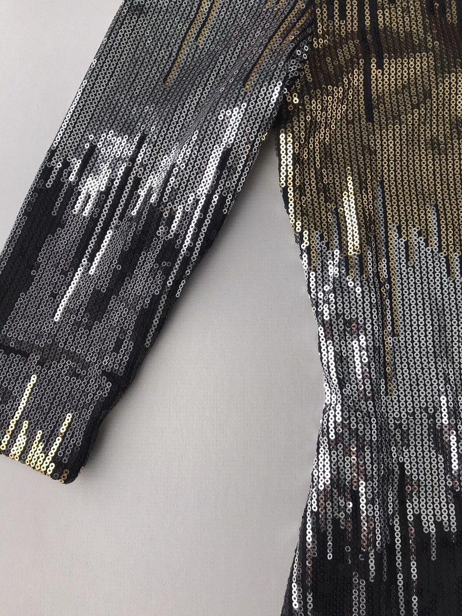 black gold and silver sequin dress Baltic Born Womens Esme Sequin Dress | Black + Gold main image 1