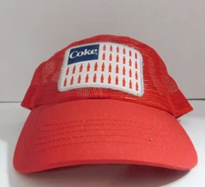 Coca Cola Coke US Flag Design Patch Red Mesh Snapback Trucker Mesh Hat