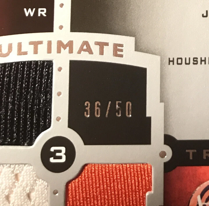 2007 Ultimate Collection Materials Triple Jhnsn/Hshmndzdh/Plmr #UTM-7 #’d 36/50 - Image 3 of 3