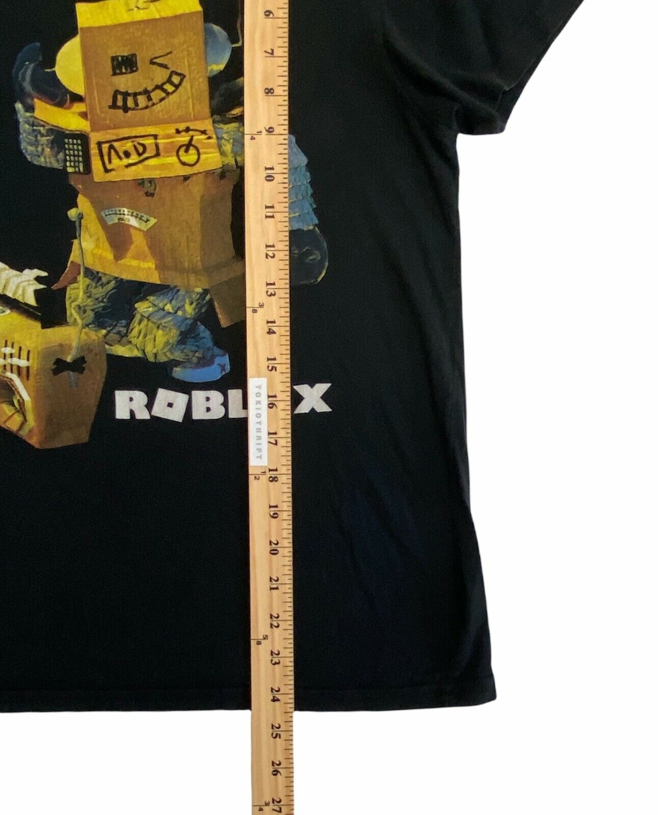 ⚡⚡⚡ Boys Black Roblox T-Shirt Size XL (s18) RN# 115665 - FREE