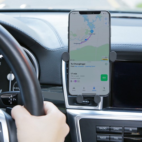 1pc Car Phone Holder Air Vent Gravity Design Mount Cradle Stand Accessory Black - Foto 12 di 12