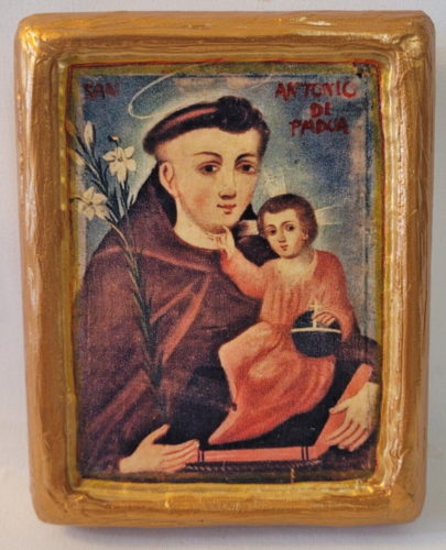 Icône catholique romaine et orthodoxe orientale saint Antoine-Antoine Antoine Antoine de Padoue - Photo 1/6