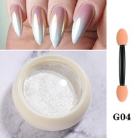 Festes Nagelpulver Aurora Glitzer Chrom Pigment Staub Uv Gel Diy Dekoration ▽