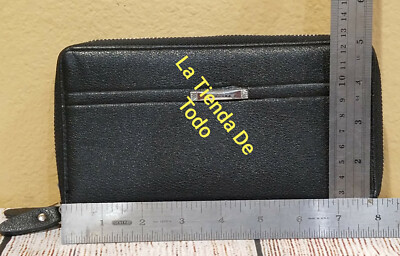  SWANKY ELEGANT BUSINESS MAN BLACK LEATHER HAND WALLET CLUTCH PURSE BAG READ