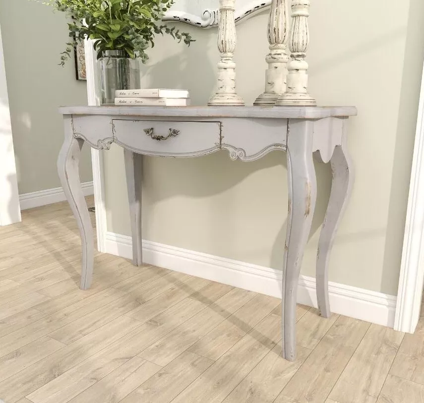 Distressed gray 2024 console table