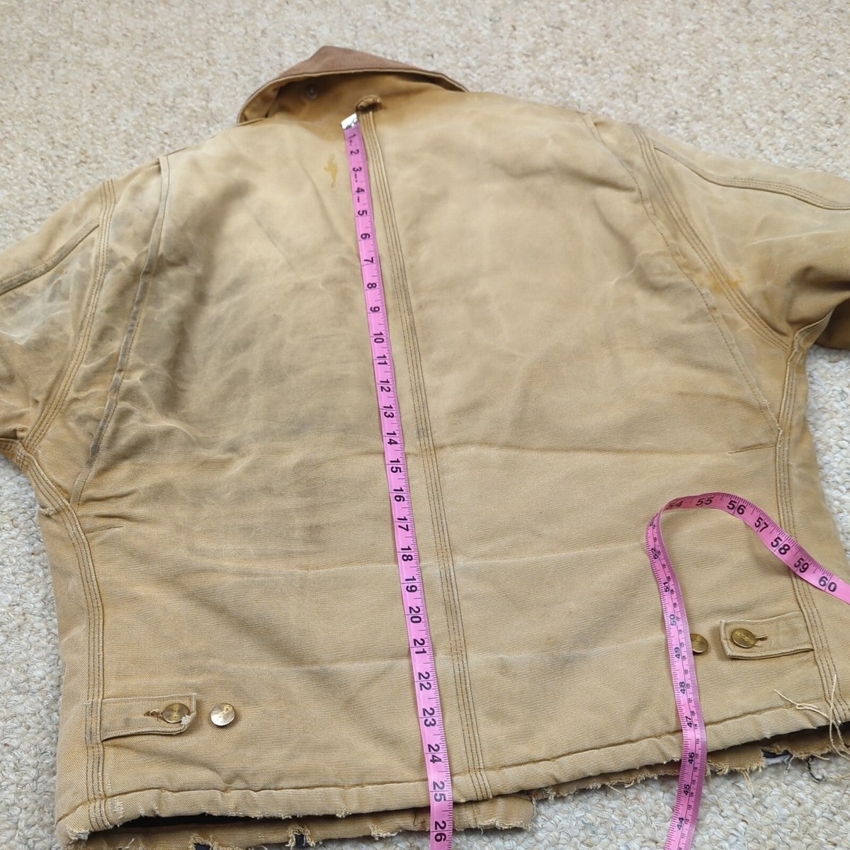 Vintage Carhartt Jacket Mens M Brown Thrashed Quilt Line Vintage Carhartt Jacket Mens M Brown Thrashed Quilt Line