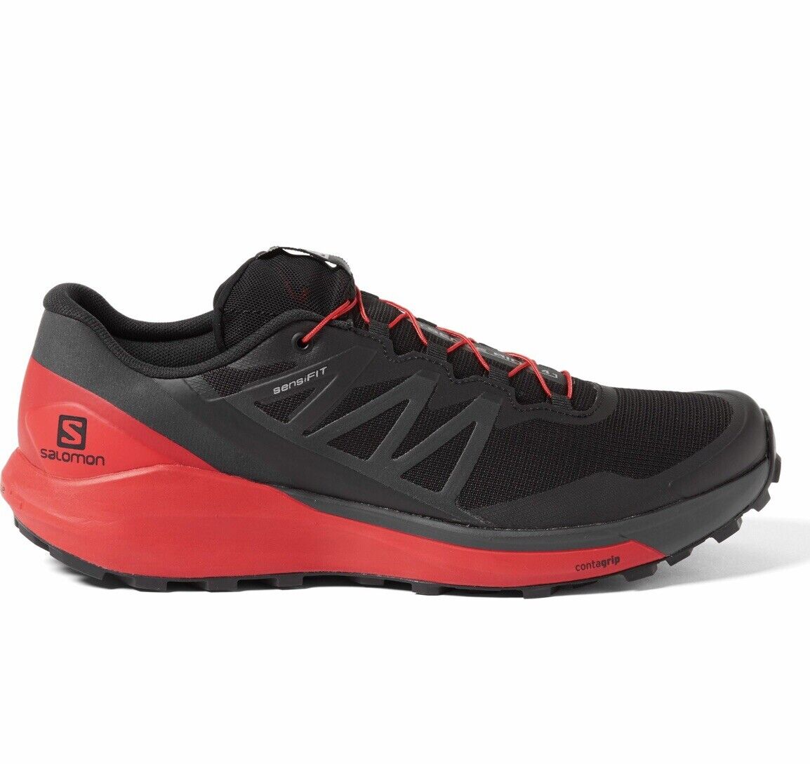 Salomon Shoes Men&#039;s Sense Ride 4 Black Red Trail Running 413781 NIB |