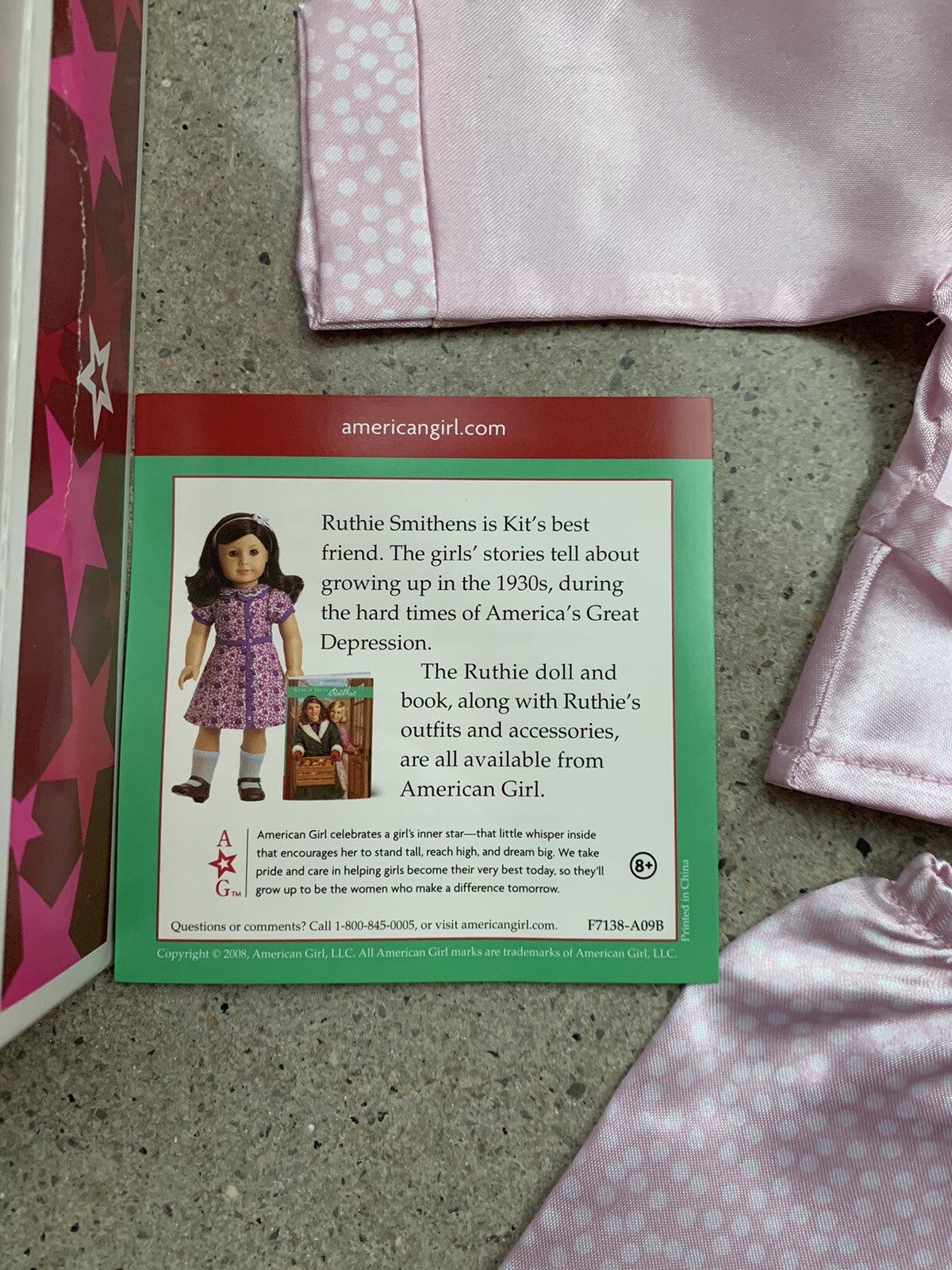 Retired American Girl Doll Ruthie Smithens Pjs - New