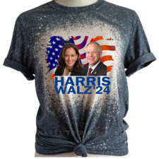Harris Walz 24 Custom Bleached T-Shirt