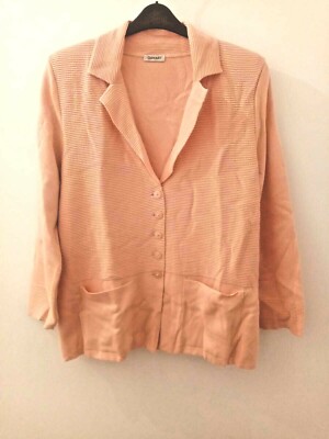 Damart Button up Padded Shoulders Cardigan Peach Size UK 18