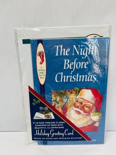 The Night Before Christmas Story Book Pop-Up Holiday Greeting Card New BIN H1