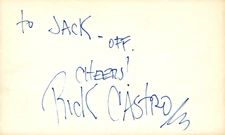 Rick Castro Signed Auto 3x5 Index Card
