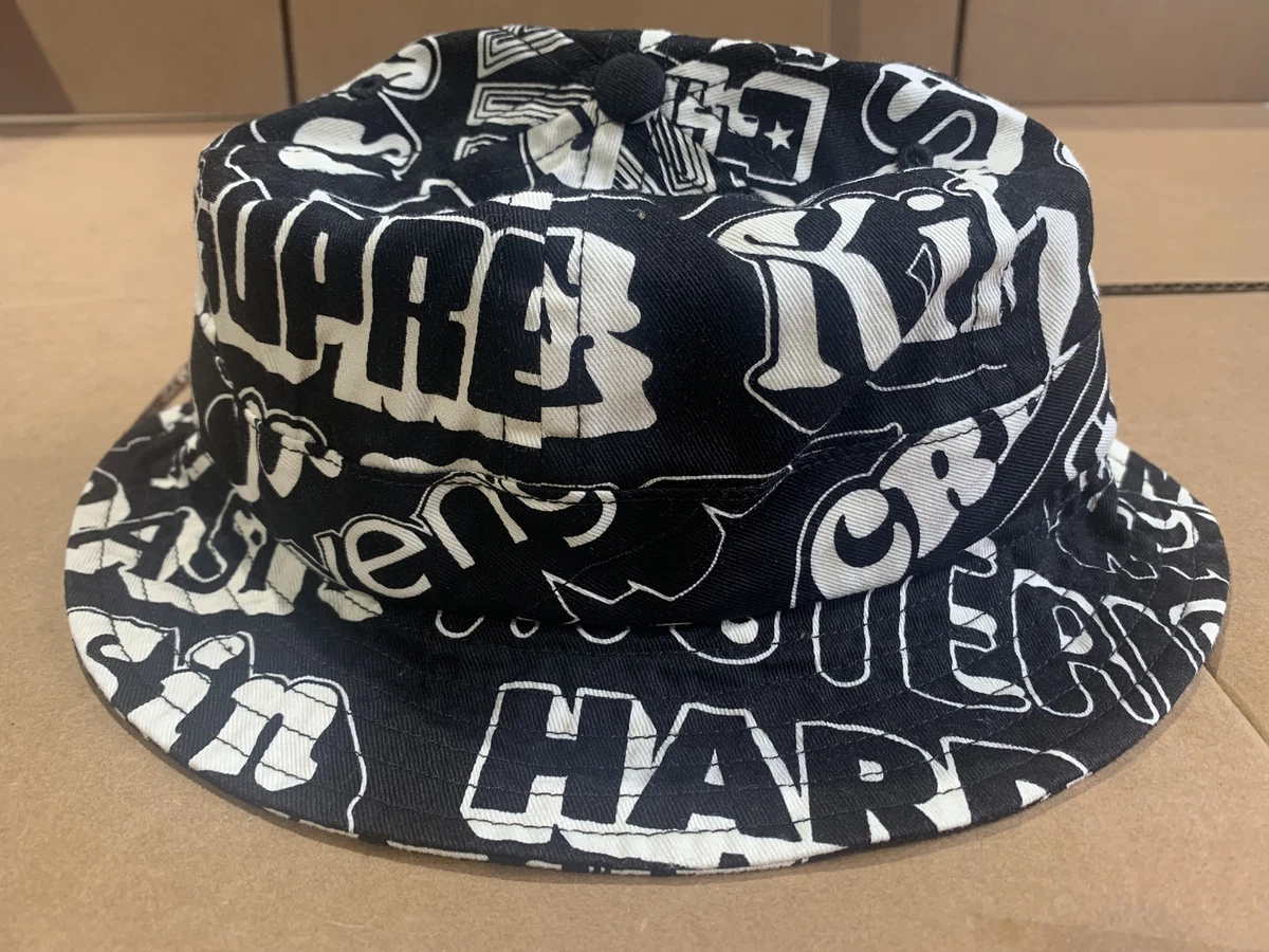 Supreme HYSTERIC GLAMOUR Text Bell Hat Black White F/W