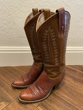 Vintage Dan Post 4213 Leather/Lizard Skin Cowboy Western Boots Womens Sz 4.5C