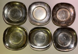 Vintage set of 6 silver plated dessert plates