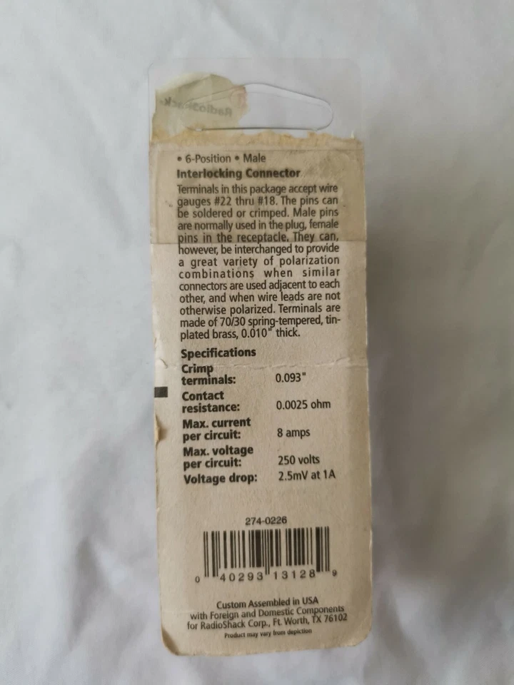 6-Position Male • Interlocking Connector #274-0226 By RadioShack - Image 2 of 2