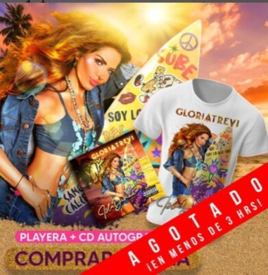Gloria Trevi Isla Divina SIGNED  (CD, 2022)  T-SHIRT MEDIUM Import From Mexico
