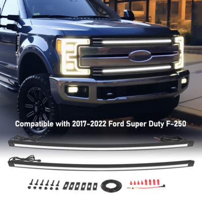For 2017-2022 Ford Super Duty F250 LED Grill Accent Lights Kit Curved 37'' 2Pcs