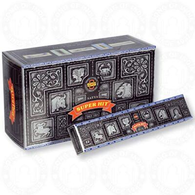 Satya Nag Champa Super Hit Incense Sticks 180 Gram Box 15 gm Each Set of 6 12