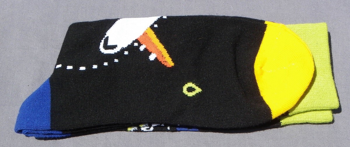 Paire De Chaussettes Fantaisie Homme/femme Taille 39-43 Bleu Marine Ciel Orange - Neuves Sans étiquette