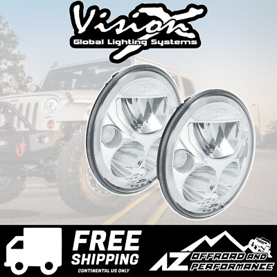 Vision X 7'' VSPEC LED Headlight Kit Chrome For '07-'18 Jeep Wrangler JK 9892733