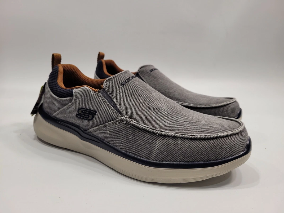 Skechers mens best sale canvas slip on