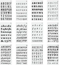 12 Pack Reusable Plastic Letter Stencils 4"x7" Alphabet Numbers Journal Notebook
