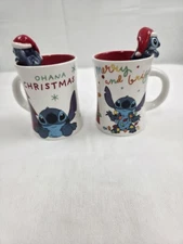 Zrike Brands Disney Stitch 2 12oz Ceramic Christmas Mugs OHANA Christmas NWOB