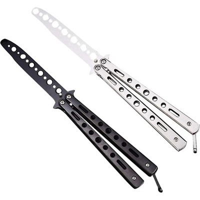 Schwarzes und silbernes Butterfly Knife Trainer Set, 2er-Pack