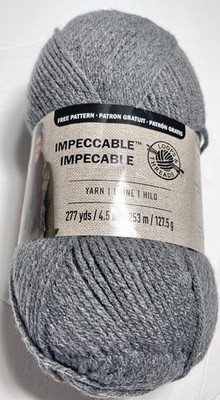 LOOPS & THREADS IMPECCABLE Yarn 1pk. TRUE GREY . I COMBINE SHIPPING, See DETAIL