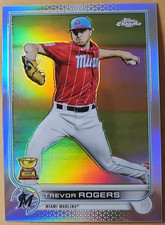 2022 Topps Chrome Trevor Rogers #15 Refractor Miami Marlins Rookie Baseball Card. rookie card picture